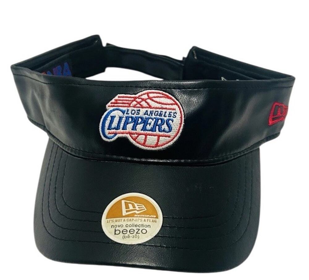 New Era NBA Los Angeles Clippers Beezo Faux Leather Black Adjustable Visor Hat